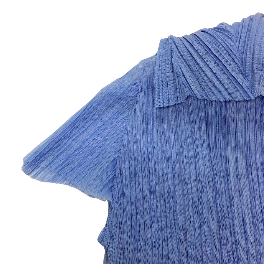 美品◆プリーツプリーズ イッセイミヤケ 半袖カットソー ブルー レディース サイズ3 PP43-JK542 PLEATS PLEASE ISSEY MIYAKE 【AFB43】 美品◇プリーツプリーズ イッセイミヤケ 半袖カットソー ブルー