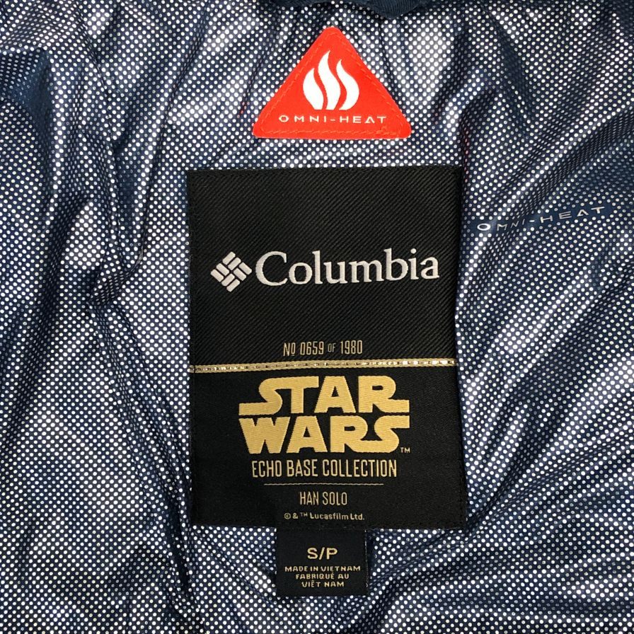 新品同様◆コロンビア スターウォーズ コラボ ハンソロ エコーベースジャケット ロングコート メンズ サイズS ネイビー Columbia STAR WARS 【AFA8】