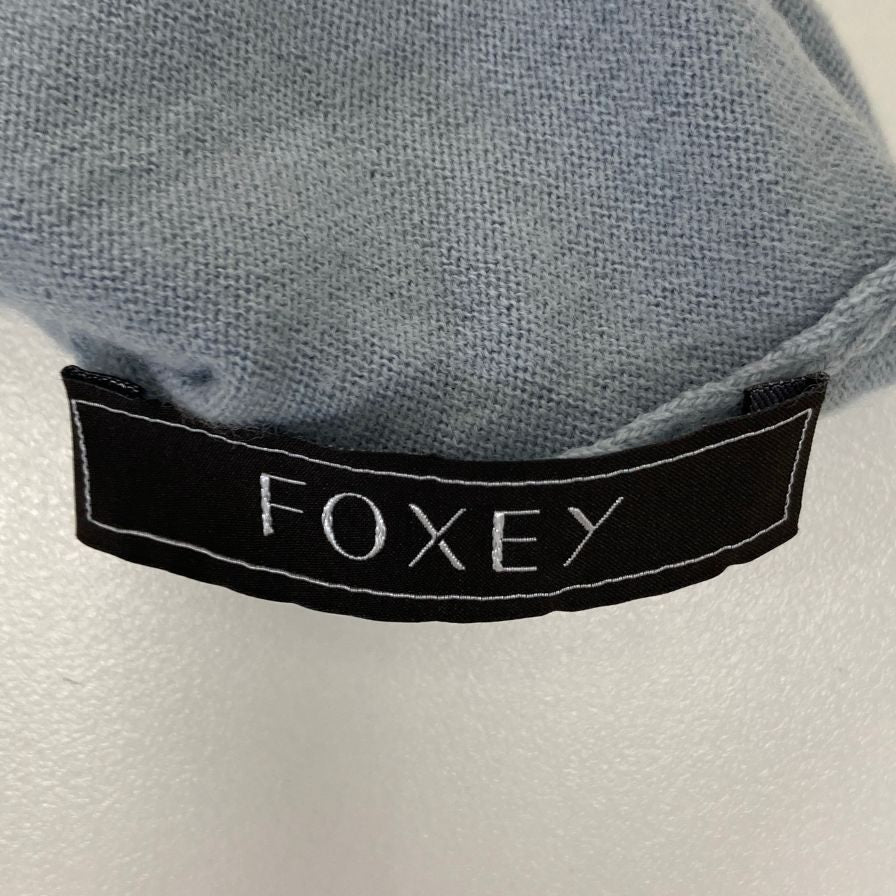 中古◆フォクシー ニット トップス スクエアネック ウール100% 33752 レディース サイズ38 ブルー FOXEY 【AFB23】