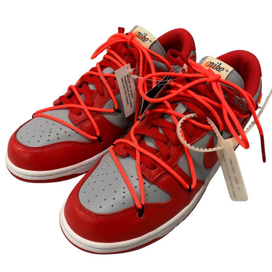 ナイキ×オフホワイト スニーカー ダンク ロウ  CT0856-600 レッド サイズ27.5 メンズ NIKE×OFF-WHITE 約27.5cm【AFD4】