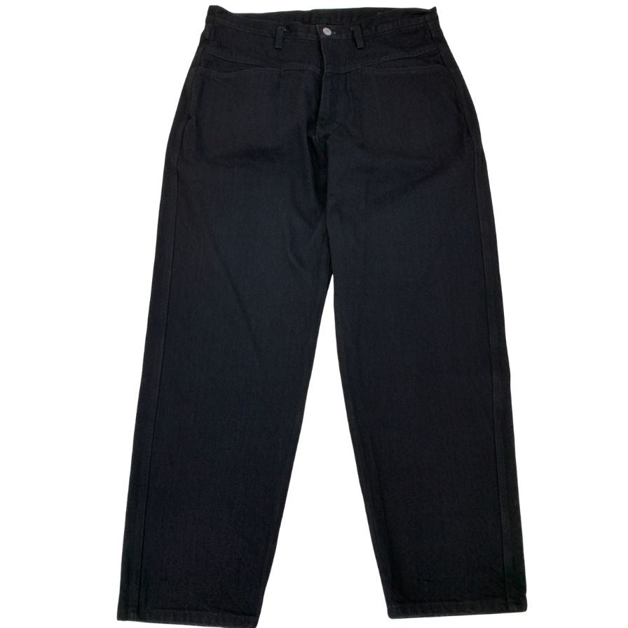 コモリ 25AW ブラックデニム テーパードパンツ ブラック メンズ サイズ2 C03-03005 COMOLI 【AFB10】