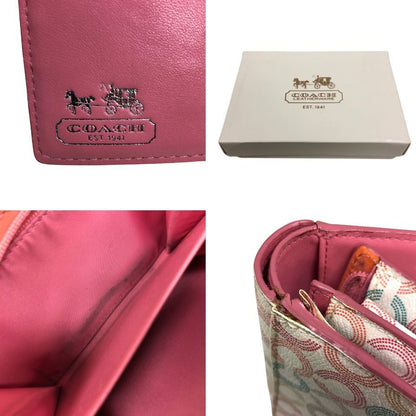 コーチ 二つ折り財布 オプアート レザー マルチカラー coach【AFI15】