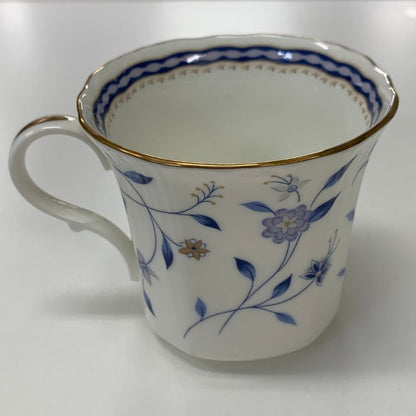 ナルミ カップ＆ソーサー 3客セット ミラノ 金彩 花柄 ホワイト×ブルー  NARUMI【AFI28】【中古】