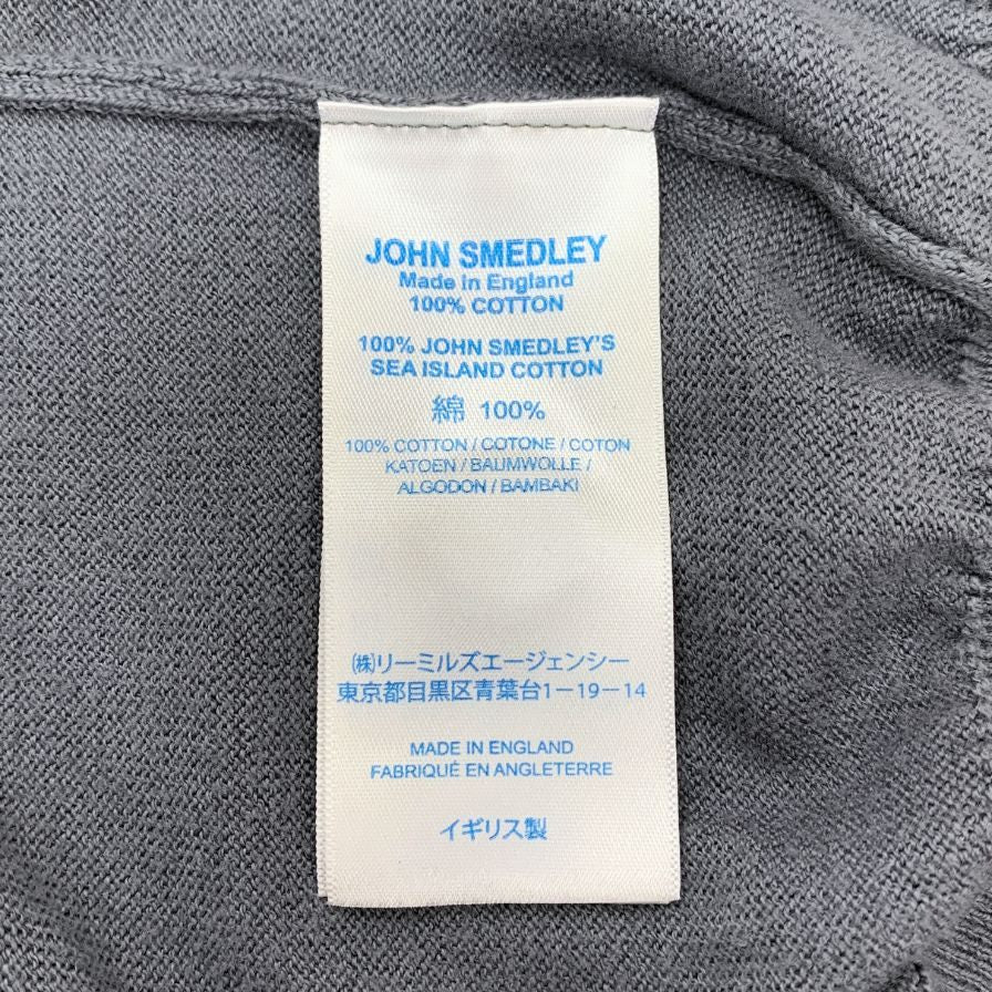 中古◆ジョンスメドレー ニットカーディガン グレー メンズ サイズL JOHN SMEDLEY 【AFB26】