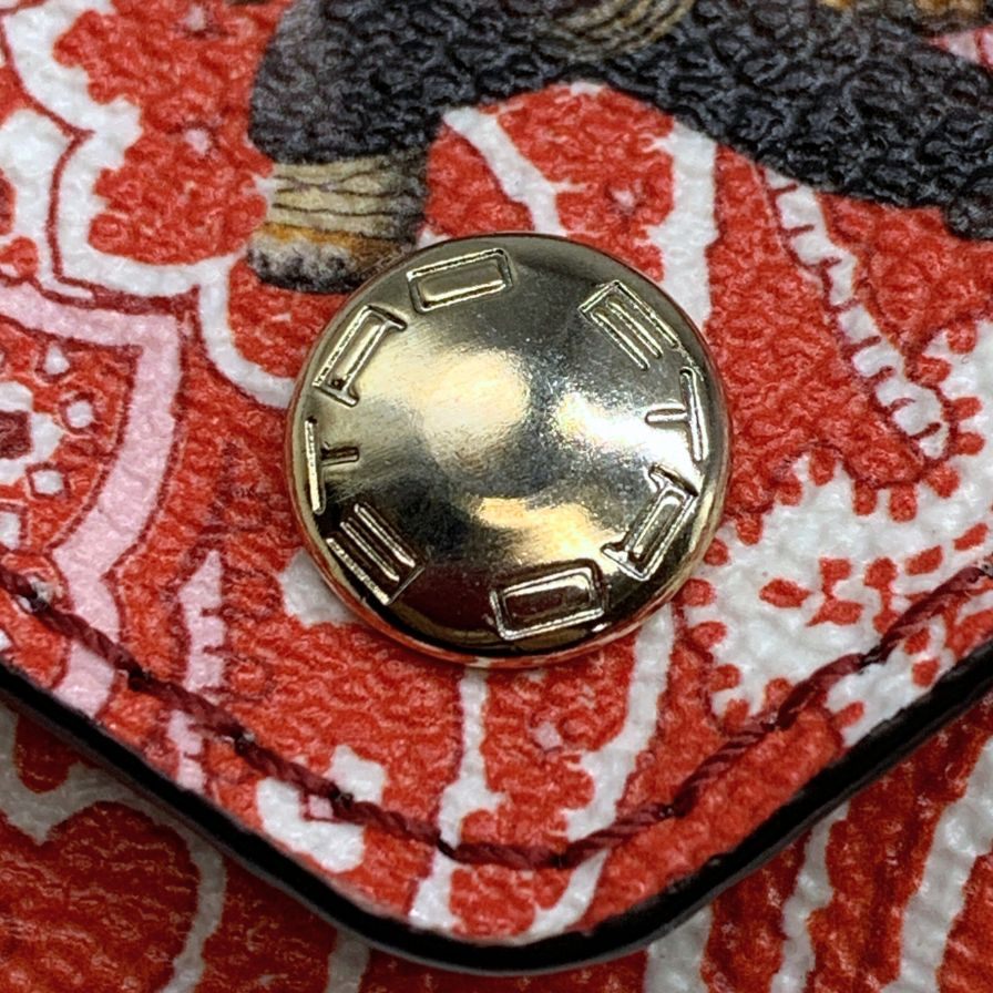 エトロ エアポッズケース カンフーパンダ AirPodsケース レッド系 レザー ETRO【AFI8】【中古】