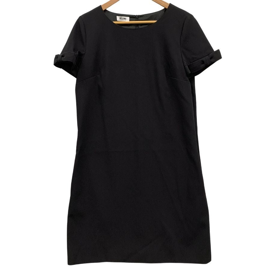 極美品◆モスキーノ チープ アンド シック 半袖 ワンピース 袖リボンあしらい  ウール100% レディース サイズ42 ＭＯSCHINO CHEAPANDCHIC 【AFB1】