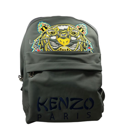 ケンゾー リュック タイガ―刺繍 ナイロン グレー ユニセックス KENZO【AFE12】