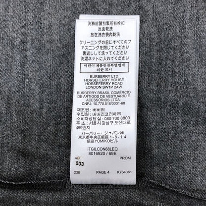 極美品◆バーバリー 現行タグ ニットシャツ グレー レディース サイズ38 BURBERRY 【AFB39】