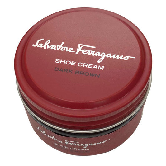 サルヴァトーレ フェラガモ クリーム 補色 靴磨き シュー クリーム ダーク ブラウン 55g Salvatore Ferragamo Shoe CREAM【AFI14】【中古】