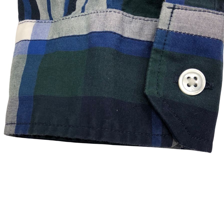美品◆ユニフォームエクペリメント チェック 長袖シャツ 23SS UE-230019 メンズ サイズ3 ブルー Uniform Experiment 【AFB39】
