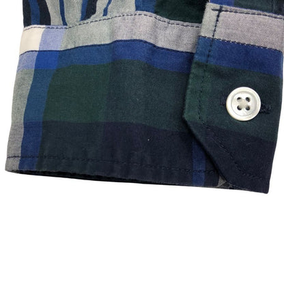 美品◆ユニフォームエクペリメント チェック 長袖シャツ 23SS UE-230019 メンズ サイズ3 ブルー Uniform Experiment 【AFB39】