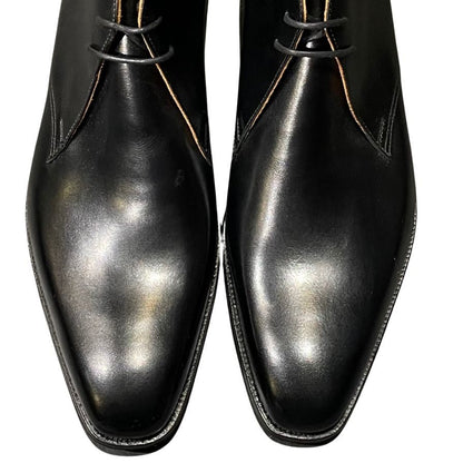 クロケット&ジョーンズ トレーディングポスト別注 レザーブーツ チャッカ テットベリー ブラック サイズUK7E CROCKETT&JONES TETBURY ビジネスシューズ 約26.0cm【LA】【中古】