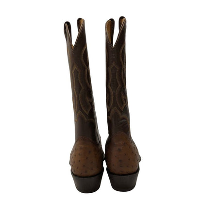 ノコナ ブーツ ウエスタンブーツ オーストリッチ レザーコンビ メンズ サイズ8D ブラウン系 NOCONA BOOTS 約27.0cm【AFC29】