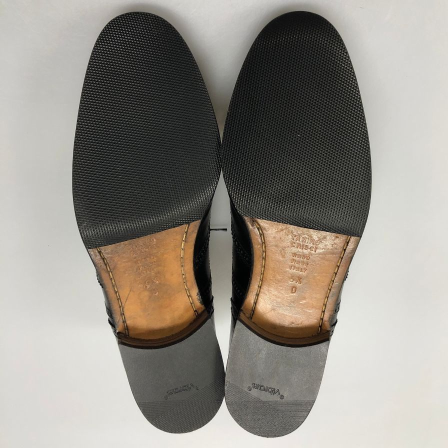 タニノクリスチー レースアップシューズ ウィングチップ ブラック レザー サイズ6.5 メンズ TANINO CRISCI 約25.0cm【AFC4】