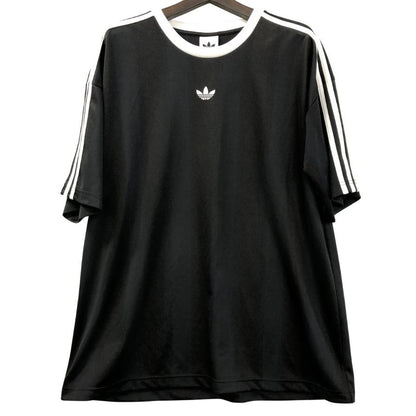 極美品◆アディダス アディカラー 半袖Tシャツ ジャカード ジャージー ブラック メンズ サイズ3XL ADIDAS 【AFB3】