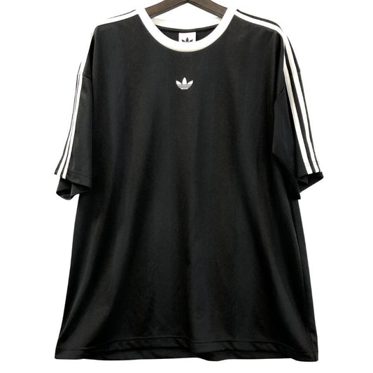 極美品◆アディダス アディカラー 半袖Tシャツ ジャカード ジャージー ブラック メンズ サイズ3XL ADIDAS 【AFB3】