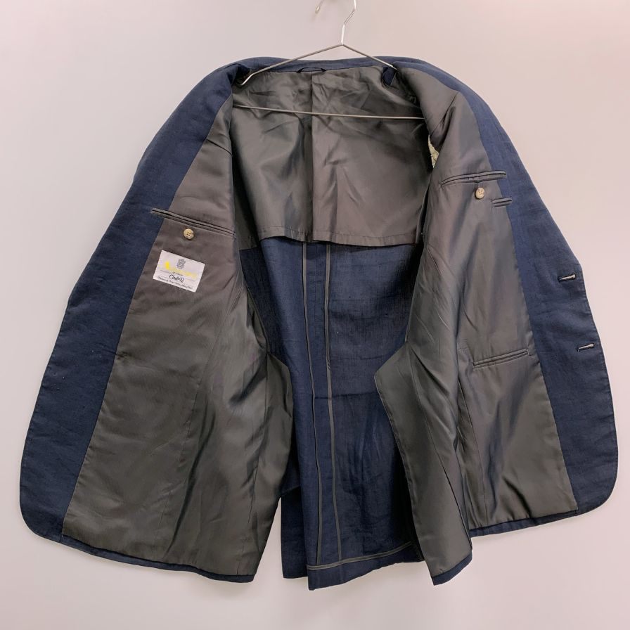 中古■アクアスキュータム 80S テーラードジャケット CLUB 92 イングランド製 ネイビー メンズ Aquascutum 【AFA11】