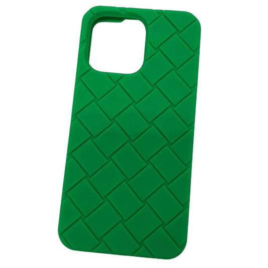 ボッテガヴェネタ iPhoneケース iPhone15ProMAX ラバー イントレチャート ライトグリーン系 BOTTEGA VENETA【AFI18-3】【中古】