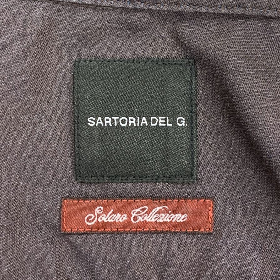 美品◆サルトリアデルグロッソ シャツ ポリエステル メンズ ブルー サイズ39-82 SARTORIA DEL GROSSO 【AFB7】