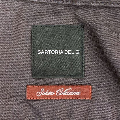 美品◆サルトリアデルグロッソ シャツ ポリエステル メンズ ブルー サイズ39-82 SARTORIA DEL GROSSO 【AFB7】