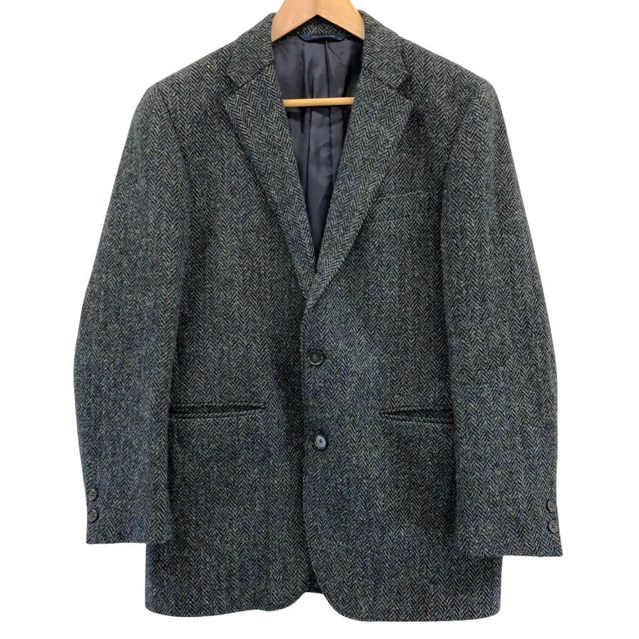 極美品◆ブルックスブラザーズ テーラードジャケット ハリスツイード  ウール メンズ ネイビー系 サイズ38S BROOKS BROTHERS 【AFB28】