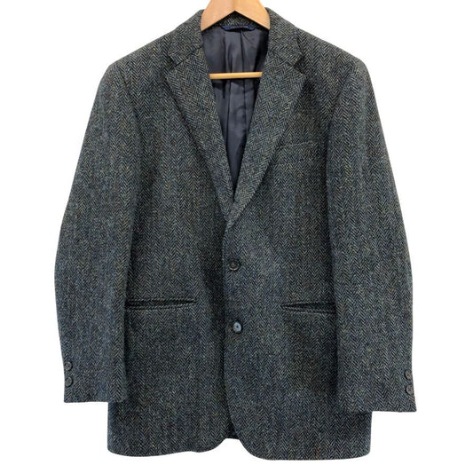 極美品◆ブルックスブラザーズ テーラードジャケット ハリスツイード  ウール メンズ ネイビー系 サイズ38S BROOKS BROTHERS 【AFB28】