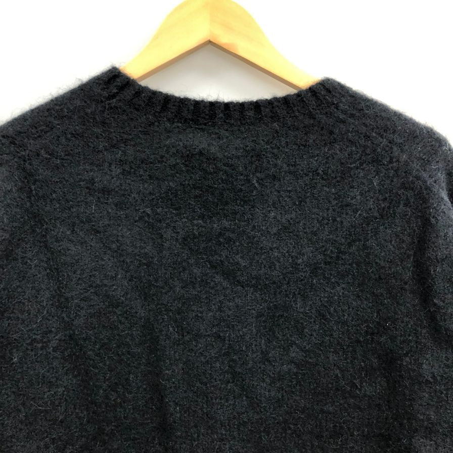 新品同様◆ポロ ラルフローレン ニット 刺繍 ウール×カシミヤ キャメル・シルク混 ブラック サイズM Polo Ralph Lauren 【AFB17】