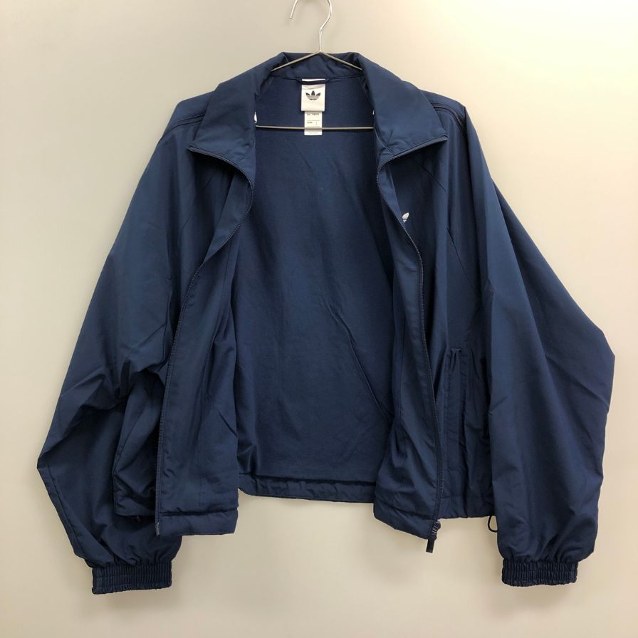極美品◆アディダス ジャケット スリーストライプス ジップ トラックトップ ネイビー レディース サイズXL ADIDAS 【AFB29】