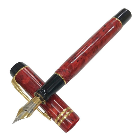 パーカー 万年筆 デュオフォールド インターナショナル キャップ式 マーブルレッド ペン先18K ユニセックス PARKER DUOFOLD【AFI9】