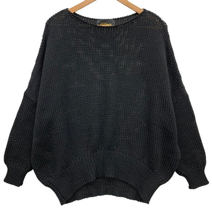 極美品◆レ コパン ハイゲージニット ブラック サイズL レディース LES COPAINS made in italy 【AFB42】