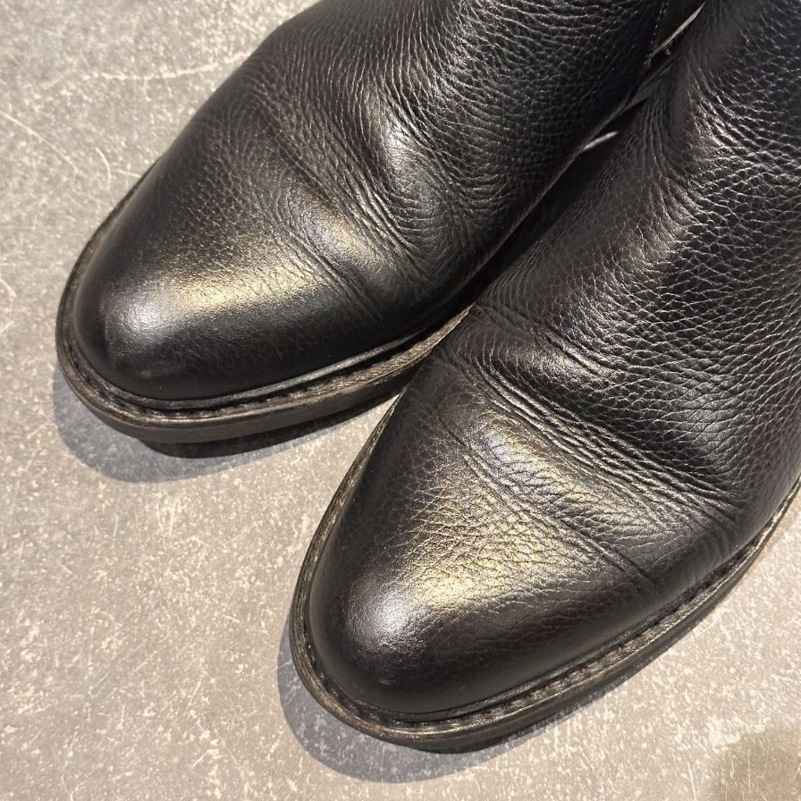 パラブーツ サイドゴアブーツ シャンフォート グレインレザー ブラック サイズUK6.5 Paraboot ブーツ 約25.5cm【LA】【中古】
