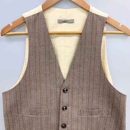 美品◆ボリオリ ジレ チェック ブラウン系 メンズ サイズ42 BOGLIOLI 【AFB26】