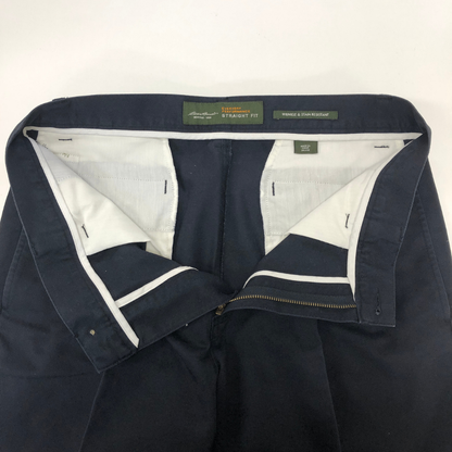 エディーバウアー スラックス ストレートフィット 2タック メンズ ネイビー サイズ34×30 EDDIE BAUER 【AFB36】