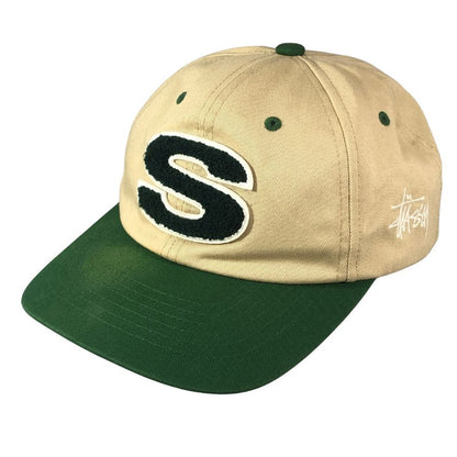 ステューシー キャップ 6パネル 2トーン アップリケ ワッペン 1311061 ベージュ グリーン STUSSY【AFB54】【中古】