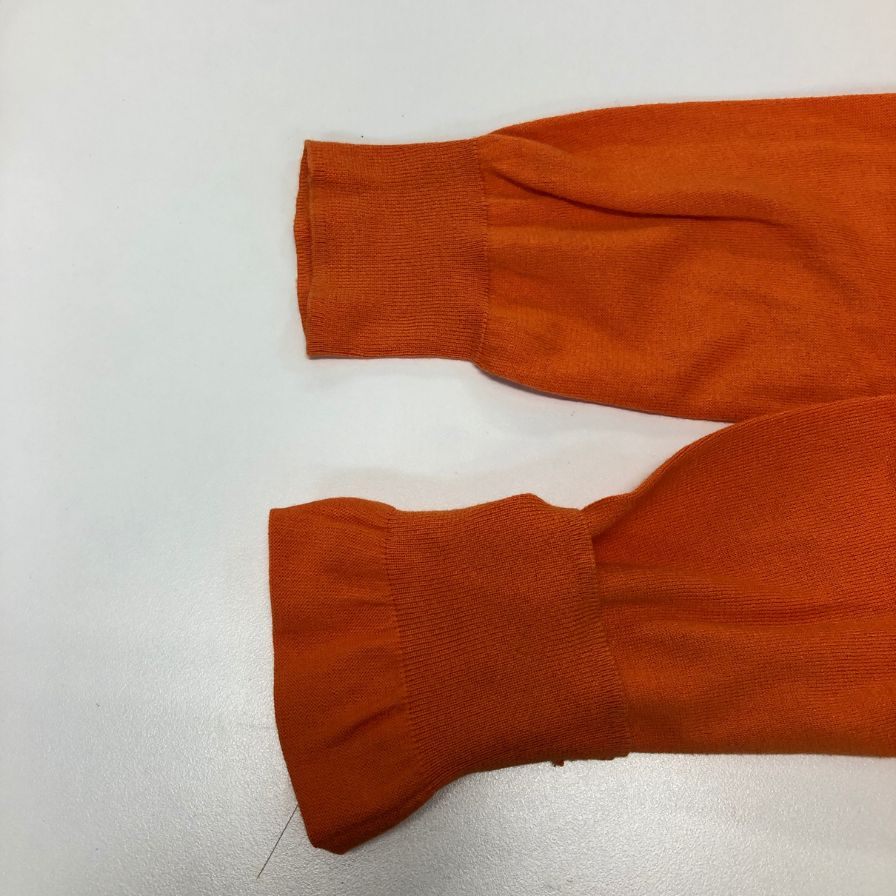 中古◆ポロ ラルフローレン Vネックニット コットン100% スリムフィット メンズ サイズS オレンジ POLO RALPH LAUREN 【AFB37】