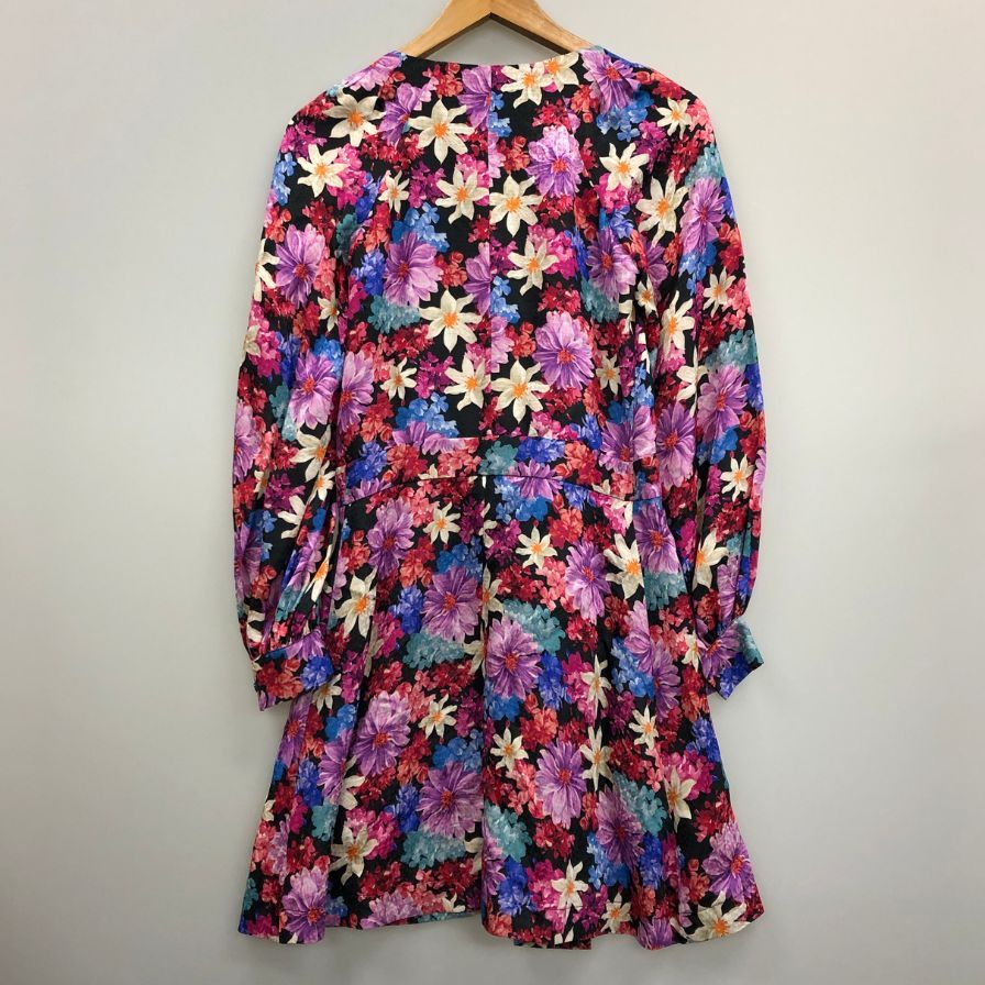 極美品◆ピンコ ワンピース 花柄 ベルト シルク混 レディース サイズI38 PINKO 【AFB14】