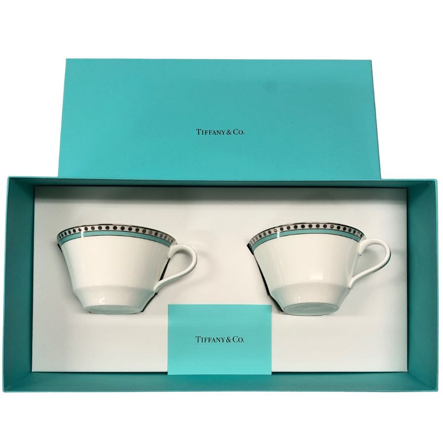 ティファニー ティーカップ 2客 ユニセックス  ホワイト TIFFANY & Co.【AFI28】【中古】