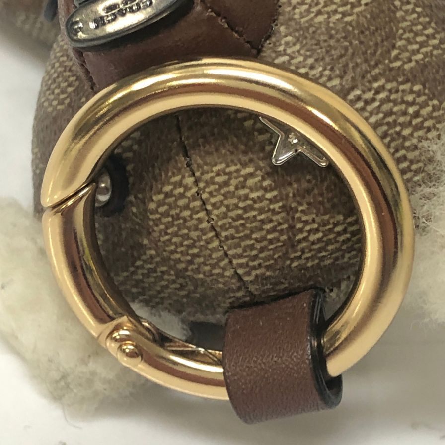 コーチ チャーム シグネチャー ベア バッグチャーム キーホルダー ブラウン系 COACH【AFI9】【中古】