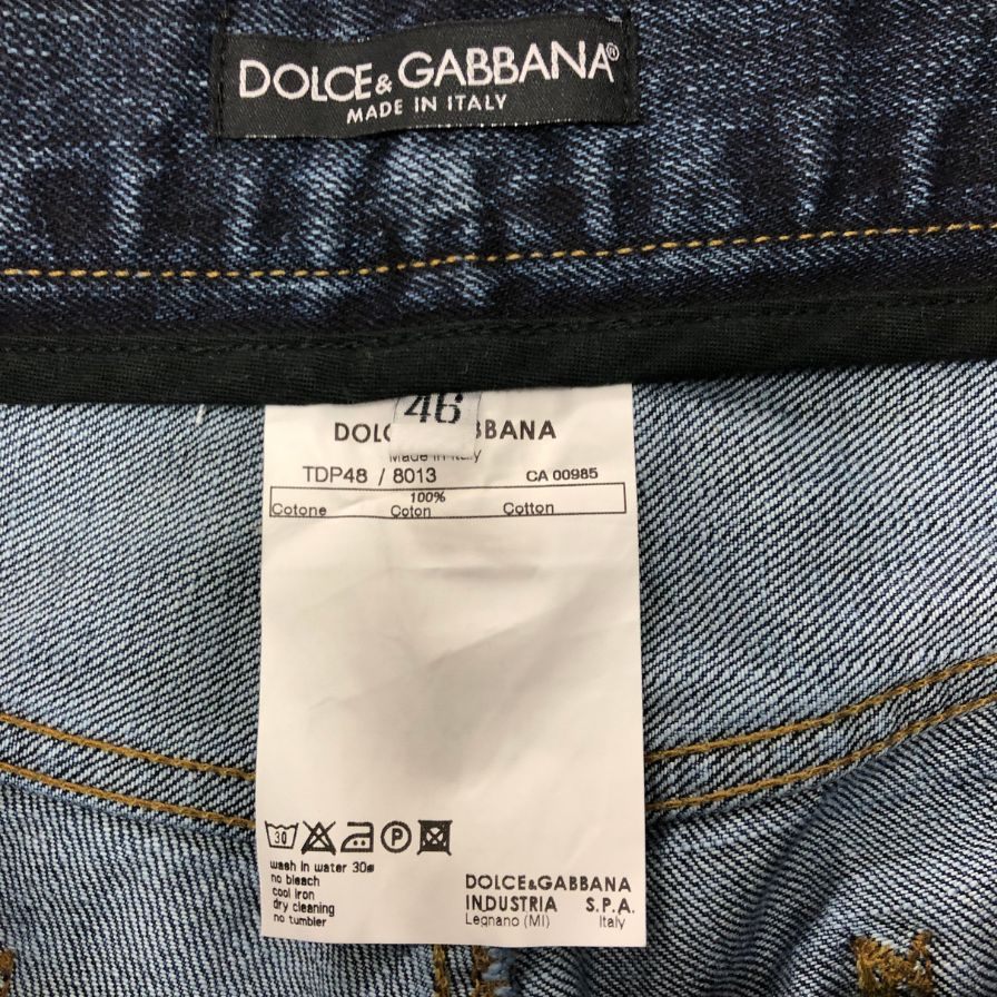 ドルチェ&ガッバーナ デニムパンツ ボタンフライ インディゴ メンズ サイズ46 DOLCE&GABBANA 【AFB29】