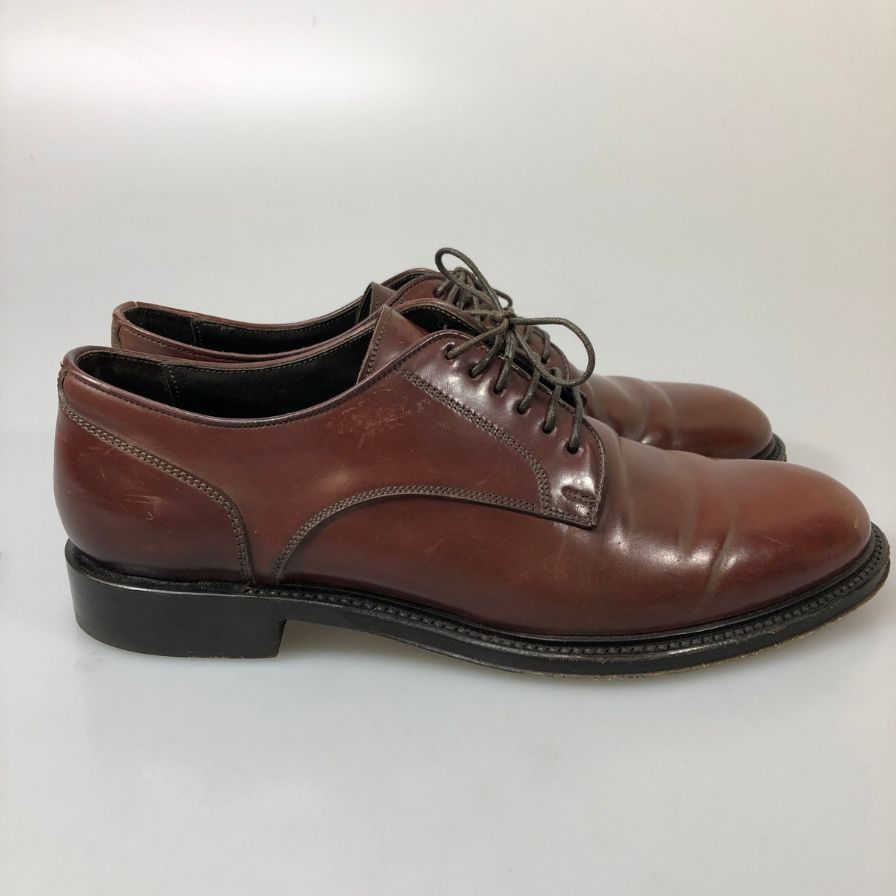 アルフレッド ダンヒル レザーシューズ コードバン プレーントゥ イタリア製 メンズ サイズ40 ブラウン Alfred Dunhill 約25.5cm【AFC48】
