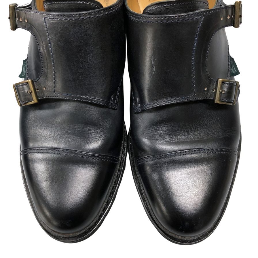 パラブーツ レザーシューズ ダブルモンク ウィリアム カーフ メンズ サイズUK8 ブラック Paraboot WILLIAM ビジネスシューズ 約26.5cm【LA】【中古】