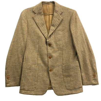 美品◆サルトリアカスタンジア ジャケット ウール チェック ライトブラウン サイズ46 Sartoria Castangia 【AFA16】