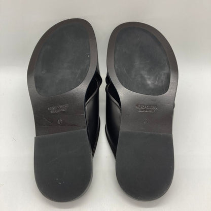 ユナイテッドアローズ レザーサンダル クロスストラップ ブラック サイズ41 メンズ UNITED ARROWS 約26.0cm【YB1】