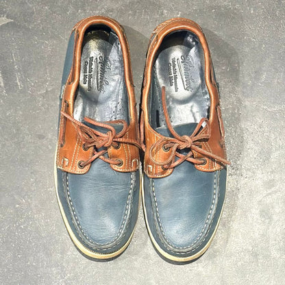パラブーツ レザーデッキシューズ バース ブルーブラウンコンビ  メンズ UK8 PARABOOT デッキシューズ 約26.5cm【LA】【中古】