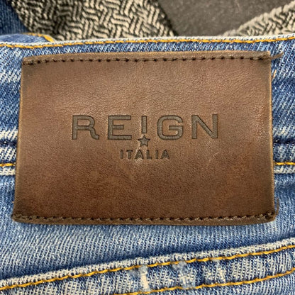 レインイタリア デニムパンツ パッチリペア インディゴ メンズ サイズ32 REIGN ITALIA 【AFB46】