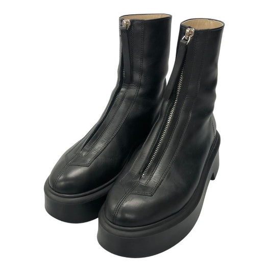 ザ ロウ ジップブーツ フロントジップ レザー ブラック レディース サイズ35.5 THE ROW 約22.0cm【AFD1】
