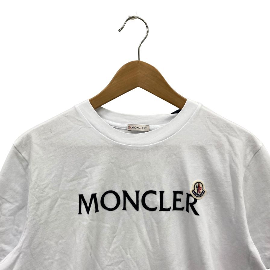 未使用◆モンクレール Tシャツ 22-63929 コットンジャージ素材 ロゴ入り メンズ ホワイト サイズL  MONCLER 【AFB22】