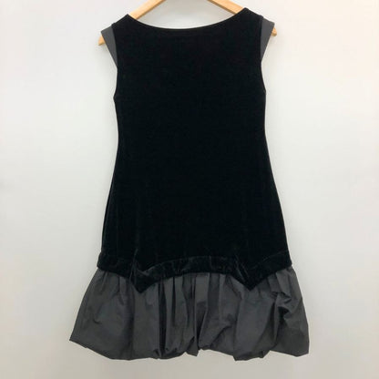 中古◆ベロア ノワール バイ フォクシー ニューヨーク ノースリーブワンピース ベロア  バルーン 31271 レディース サイズ38 ブラック VELOUR NOIR by FOXEY NEWYORK 【AFB4】