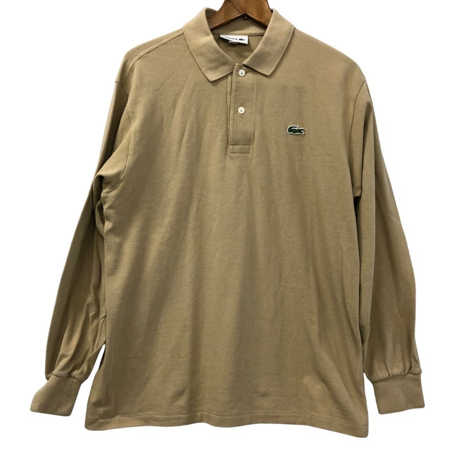 極美品◆ラコステ クラシック フィット 長袖ポロシャツ メンズ サイズUSL ブラウン LACOSTE 【AFB6】