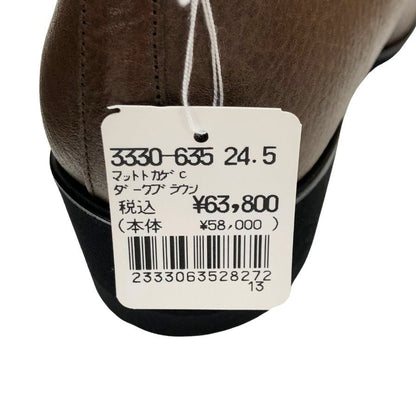 新宿屋 レザーパンプス マットトカゲ 3330-635 24.5cm レディース ブラウン shinjukuya 約24.5cm【7-19】
